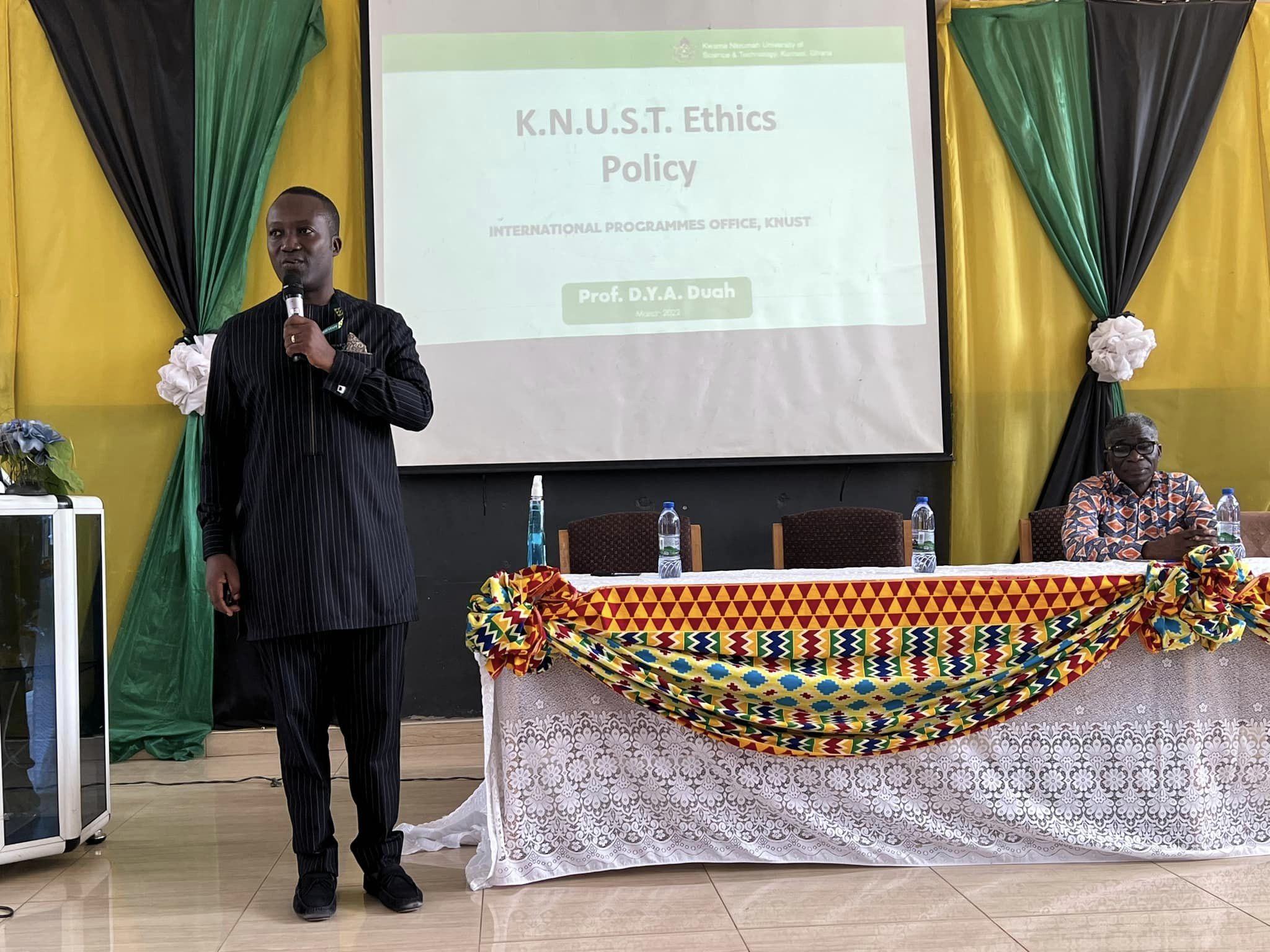 Dean International Programmes Office Presents KNUST Ethics Policy to Staff of Basic School