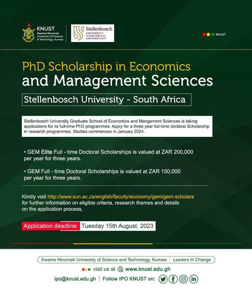 PhD Scholarship in Economics