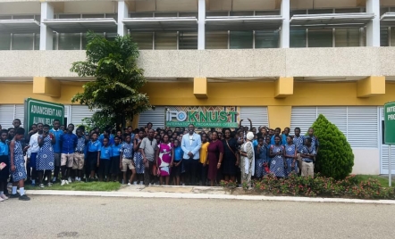 Team from Yenyawso Presby Junior High School, Embark on Educational Tour of Kwame Nkrumah University of Science and Technology